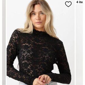 NWOT- ROSEMUNDE COPENHAGEN -LACE LONG SLEEVE TOP